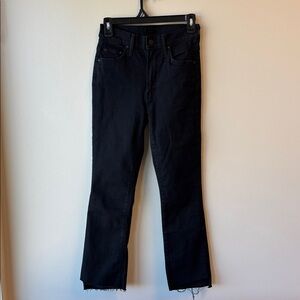 MOTHER black jeans insider crop step fray